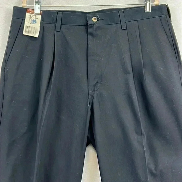 Timber Creek by Wrangler Men’s Pleated Pants 34 x 38 Black Cotton NWT - Picture 2 of 11